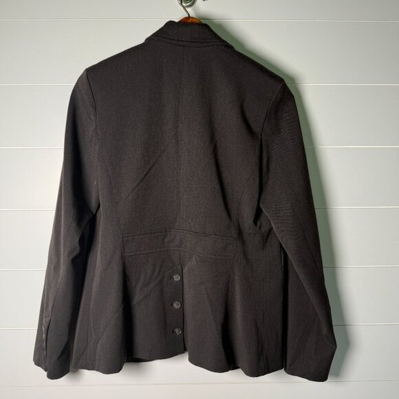 Eddie Bauer Blazer Jacket Size 6 Dark Brown Gray Button Back Detail - Picture 3 of 13